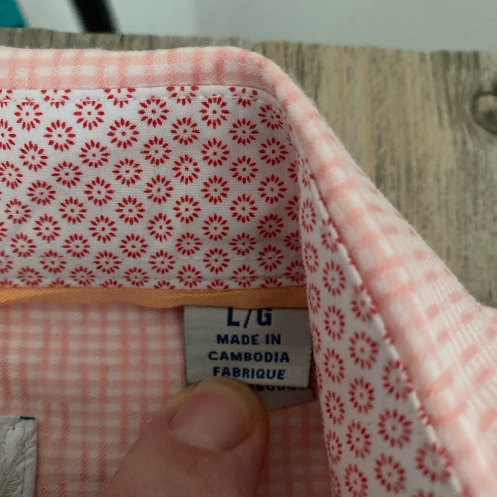 Tommy Bahama Mens Sarasota Stretch Button Shirt Ventura Coast Primrose Pink L - Picture 4 of 9